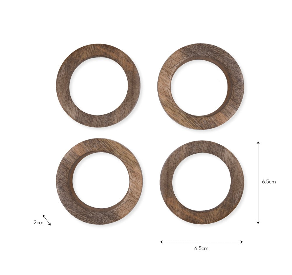 Napkin Rings Set of 4 Natural