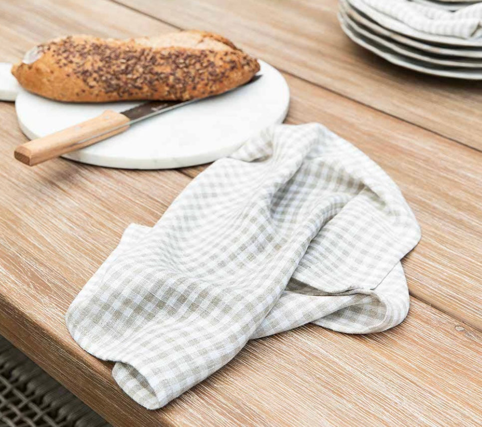 Checked Gingham Napkin Set of 4 Natural