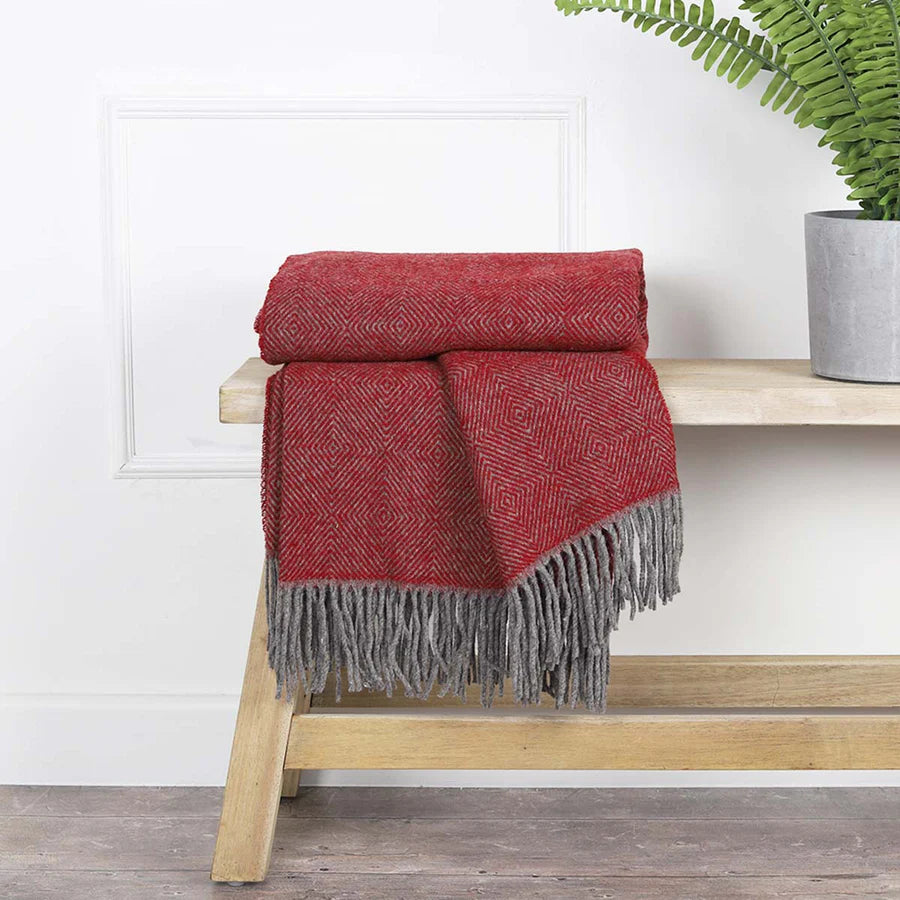 Claret Pure Wool Throw