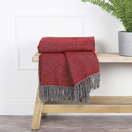 Claret Pure Wool Throw