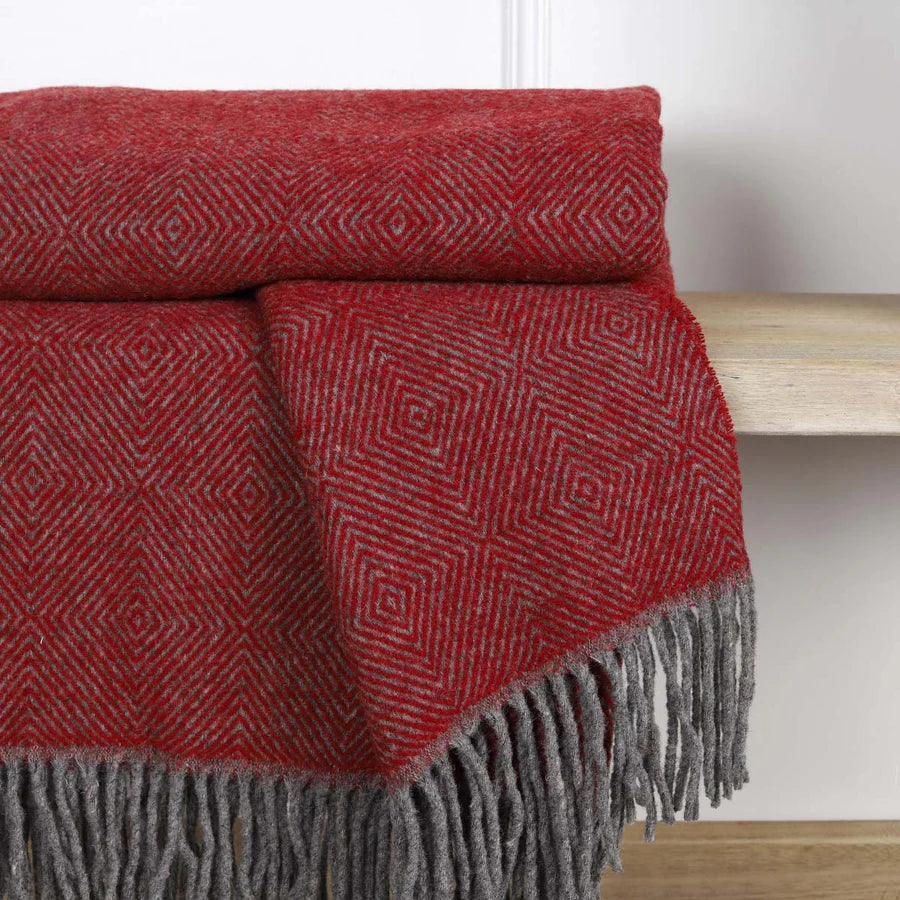 Claret Pure Wool Throw