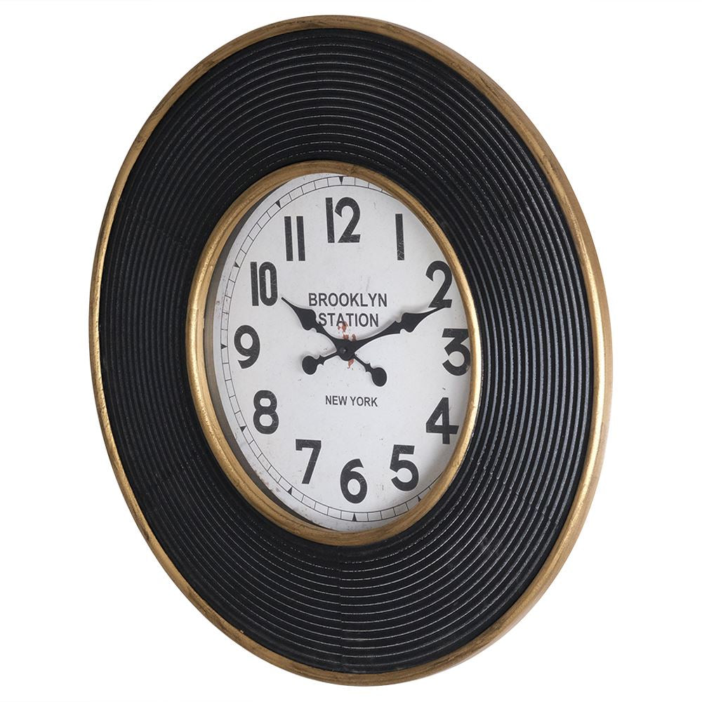 Black & Gold Clock 80cms