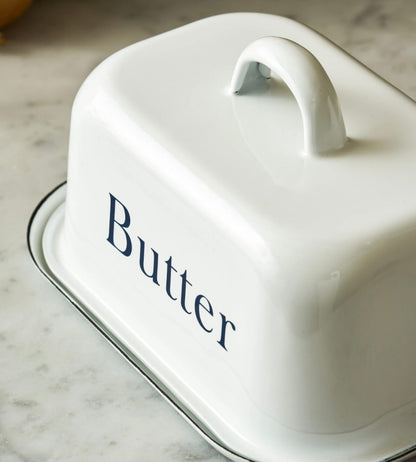 Enamel Butter Dish with Lid