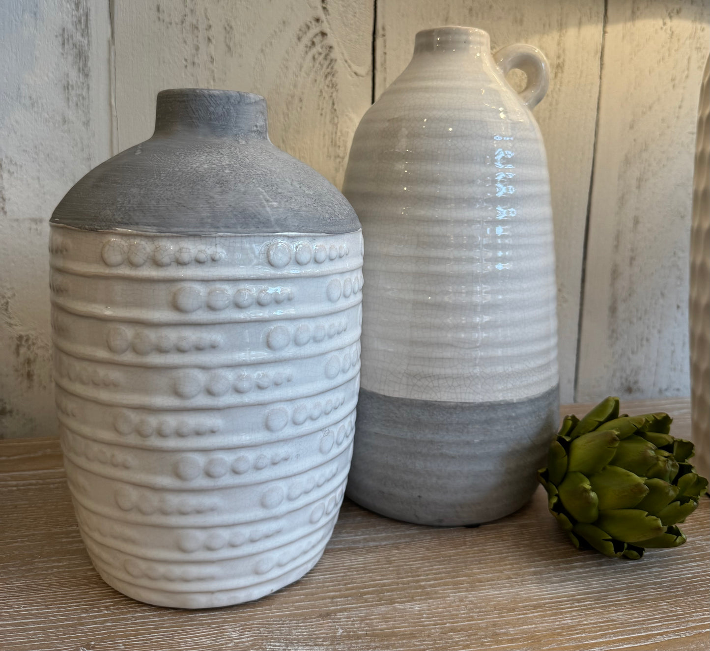 Large 2 Tone White Vase