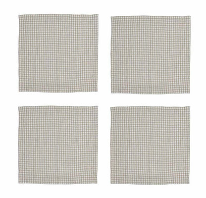 Checked Gingham Napkin Set of 4 Natural