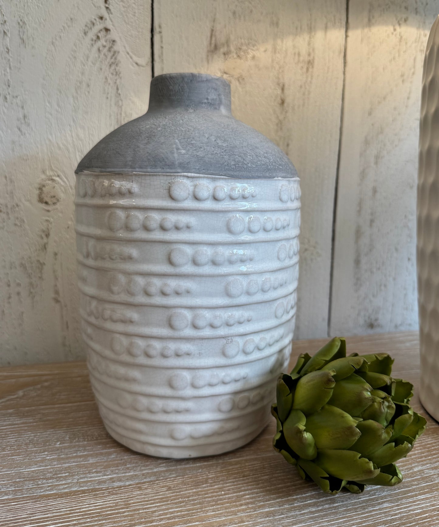 Large 2 Tone White Vase