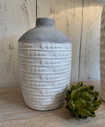 Large 2 Tone White Vase