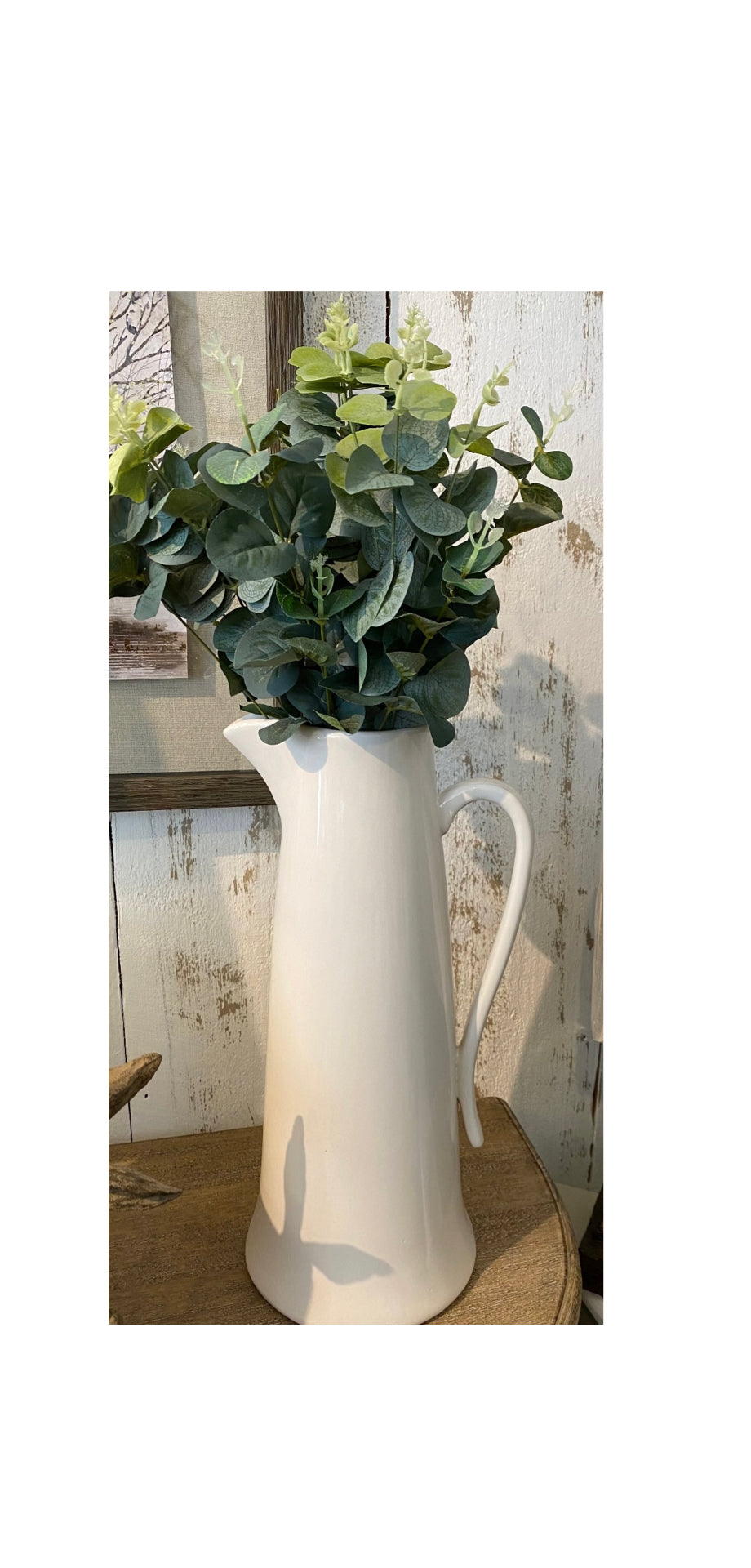 Tall White Ceramic Jug