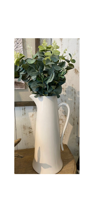 Tall White Ceramic Jug