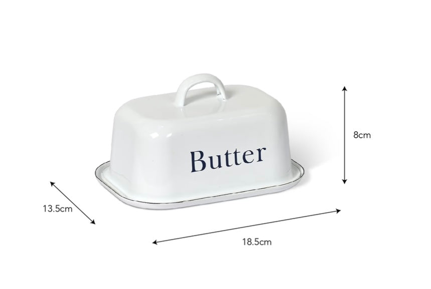 Enamel Butter Dish with Lid