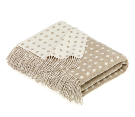 BRONTE BY MOON
Luxury Merino Lambswool Spot Throw - Natural