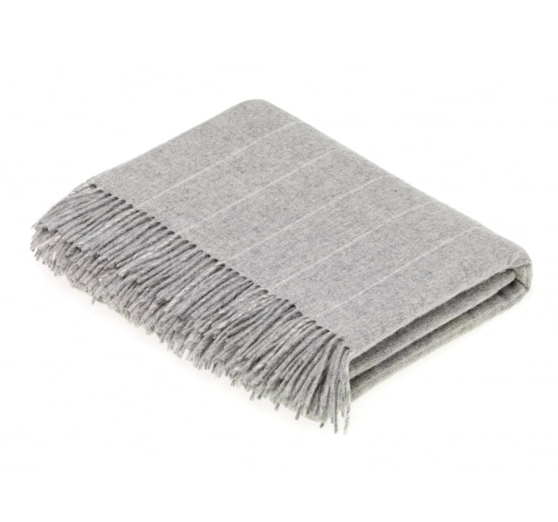 BRONTE BY MOON
Luxury Lambswool Pinstripe Throw | Grey