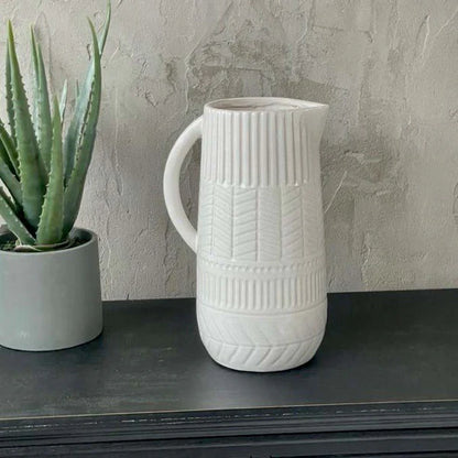 Large White Ceramic Jug