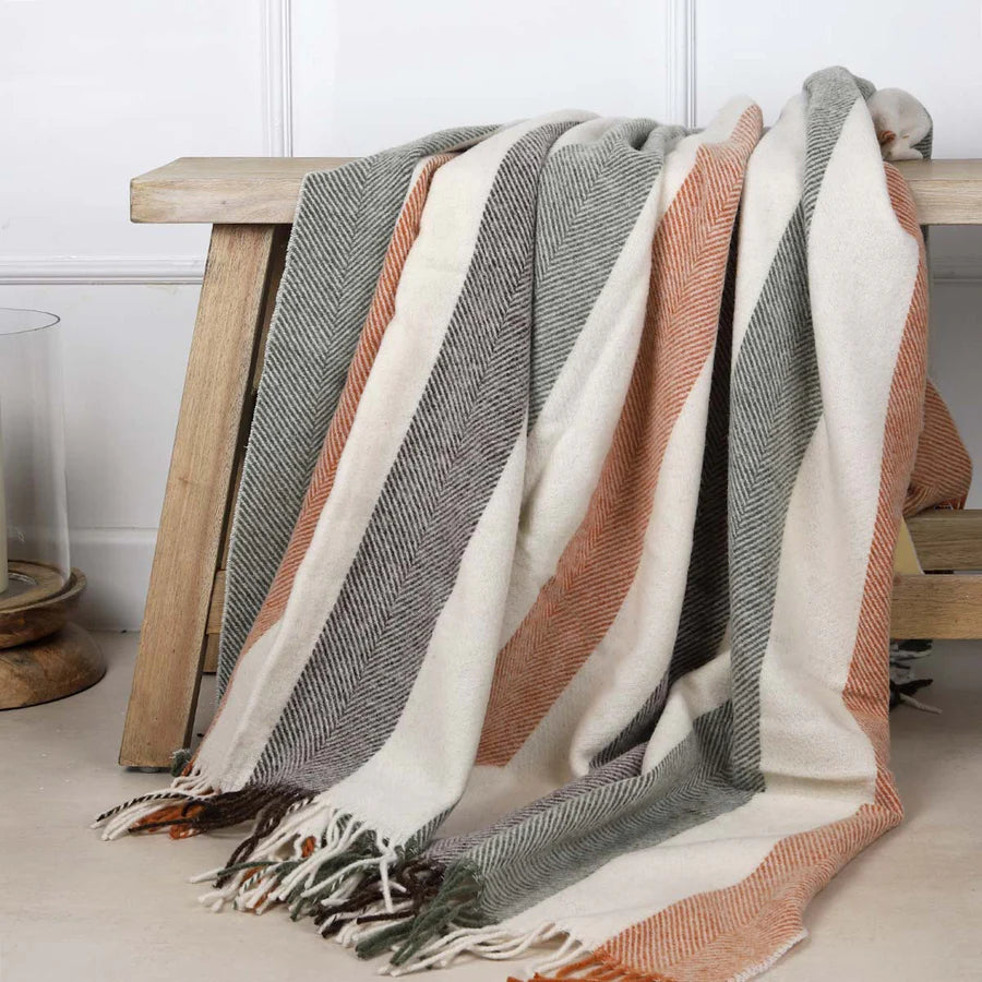 Woodland Stripe Pure Wool Throw