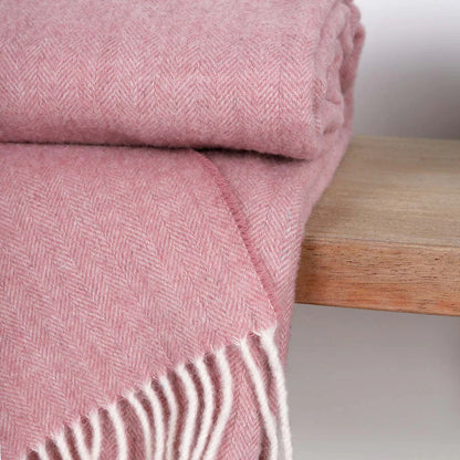 Soft Pink Pure Wool Throw