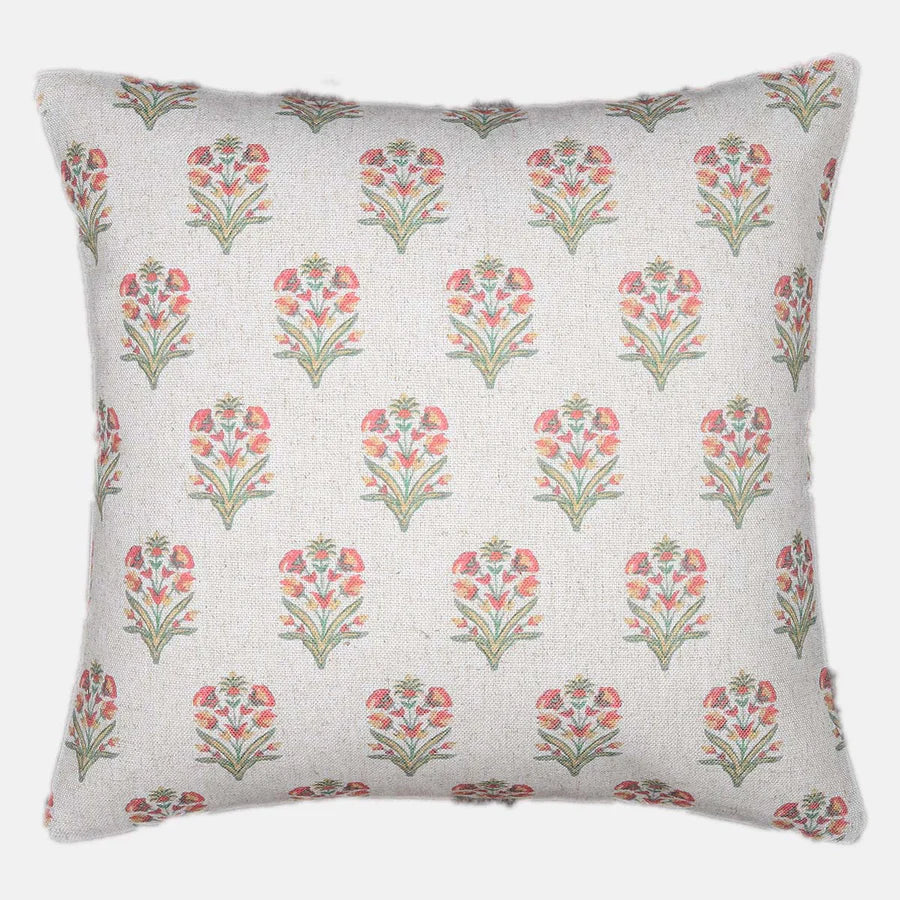 Meadow Cushion in Burnt Orange & Green