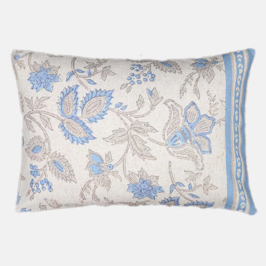 Blue Flower Cushion Oblong