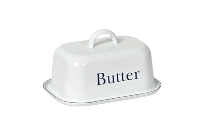 Enamel Butter Dish with Lid