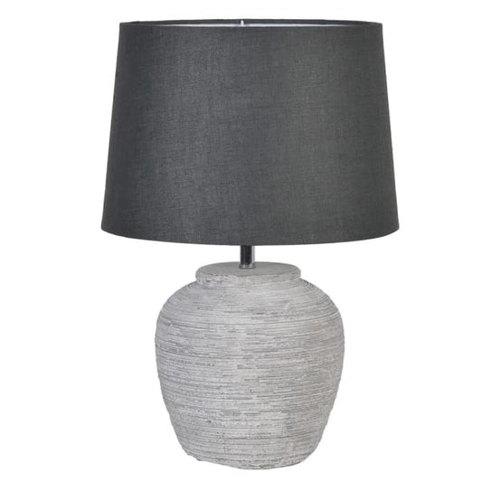 Stone Effect Lamp with Black Shade