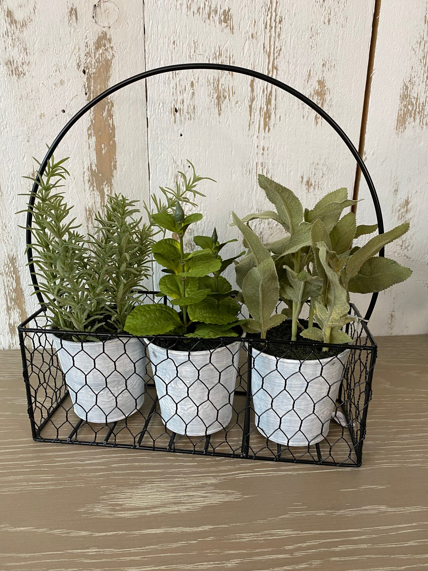 Herbs in Metal Basket