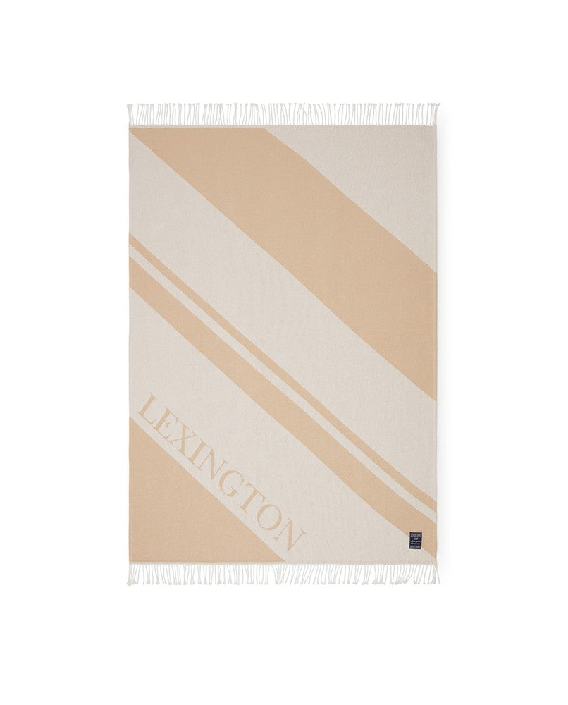 Lexington Recycled Cotton Logo Throw Beige/White