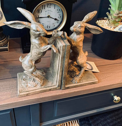 Boxing Hare Bookends