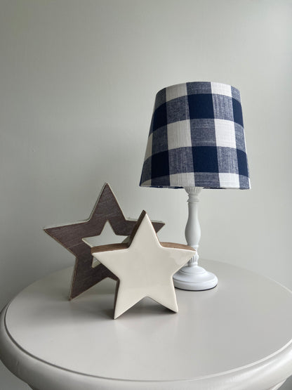 Navy Gingham Lampshade