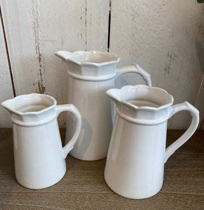 White Jug in 3 Sizes