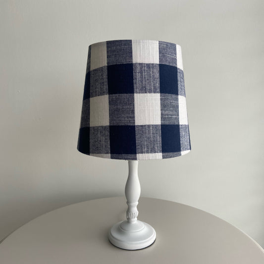 Navy Gingham Lampshade