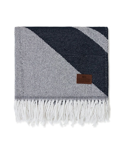 Recycled Cotton Logo Throw Blue