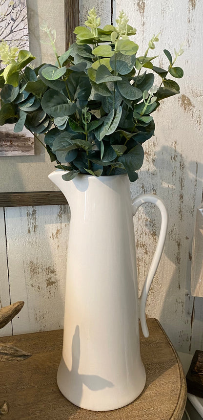 Tall White Ceramic Jug