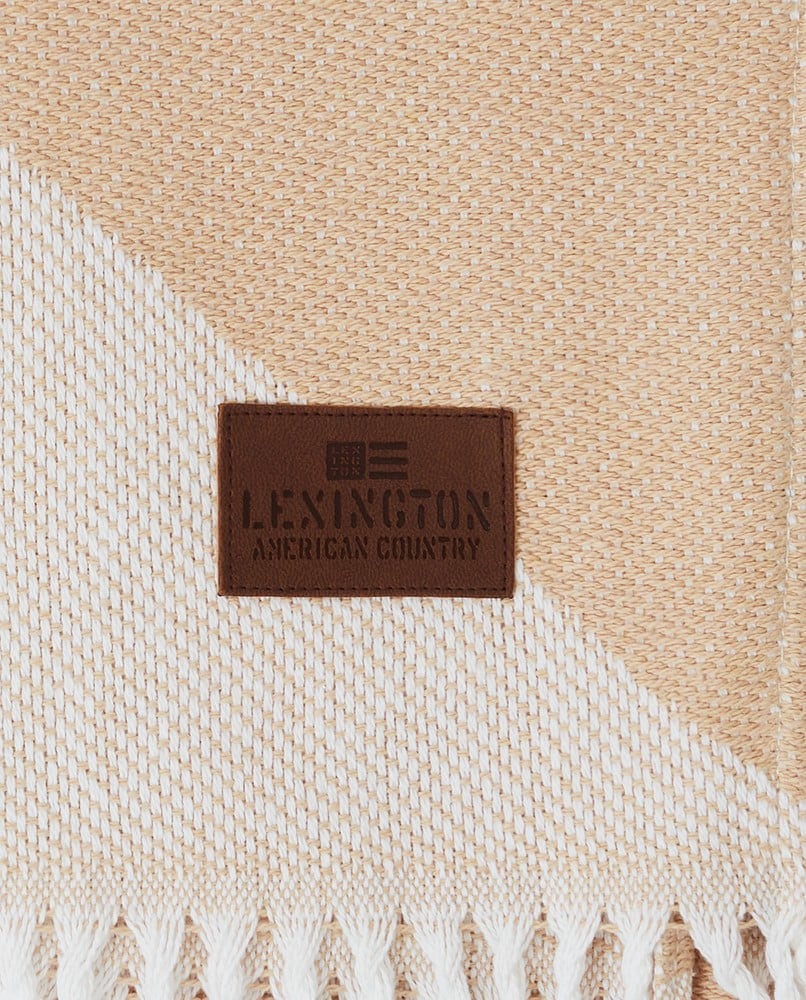 Lexington Recycled Cotton Logo Throw Beige/White