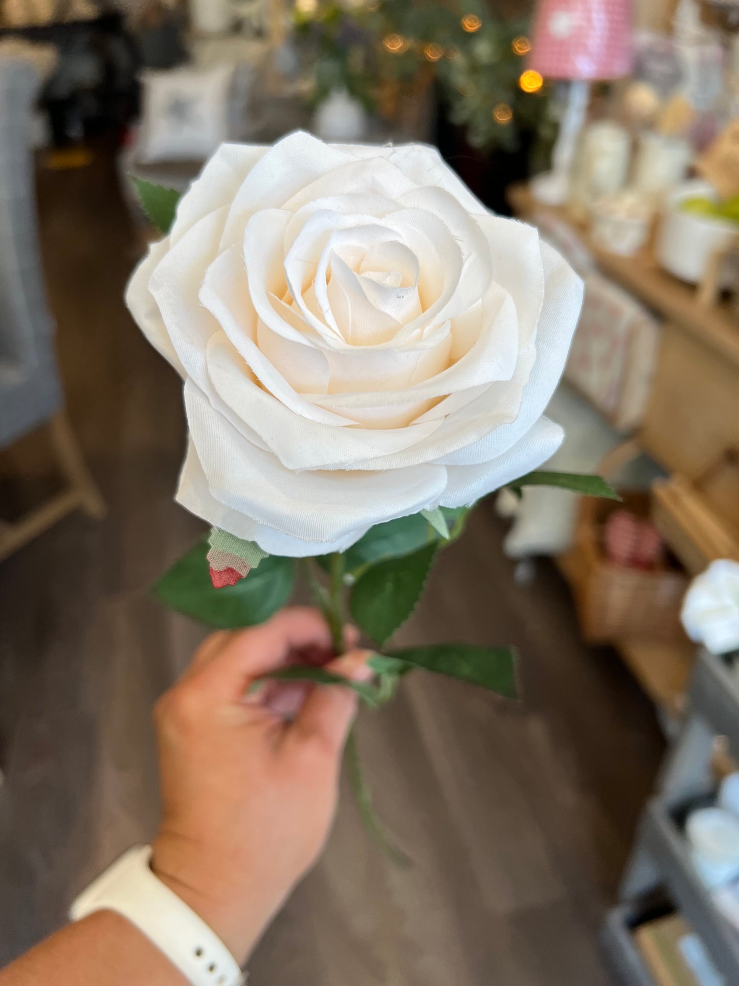 Silk Rose Stem Ivory