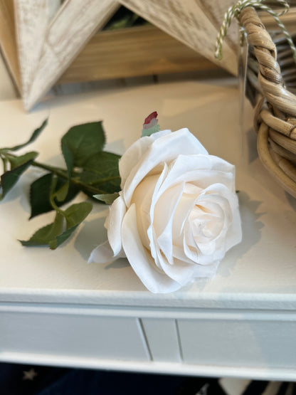 Silk Rose Stem Ivory