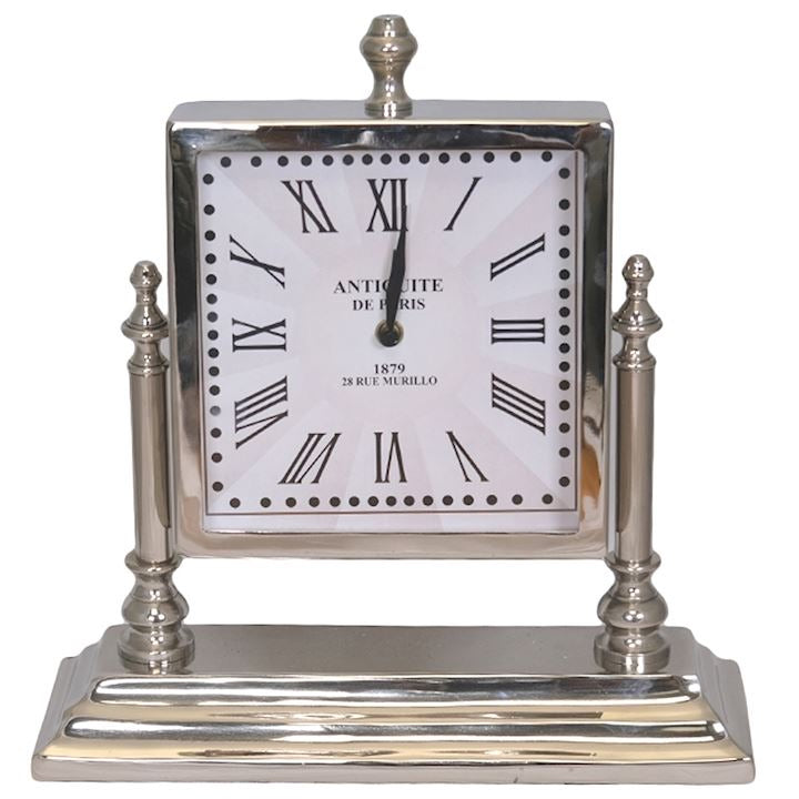 Classic Silver Mantle Clock