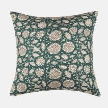 Dark Green Floral Cushion