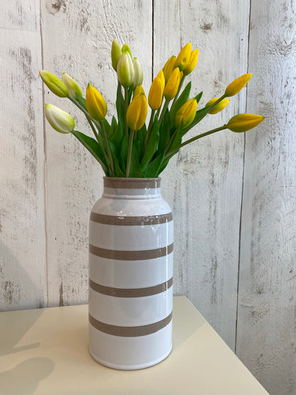 Taupe Stripe Vase