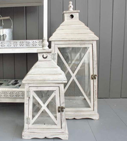 Antique Washed Wooden Lanterns